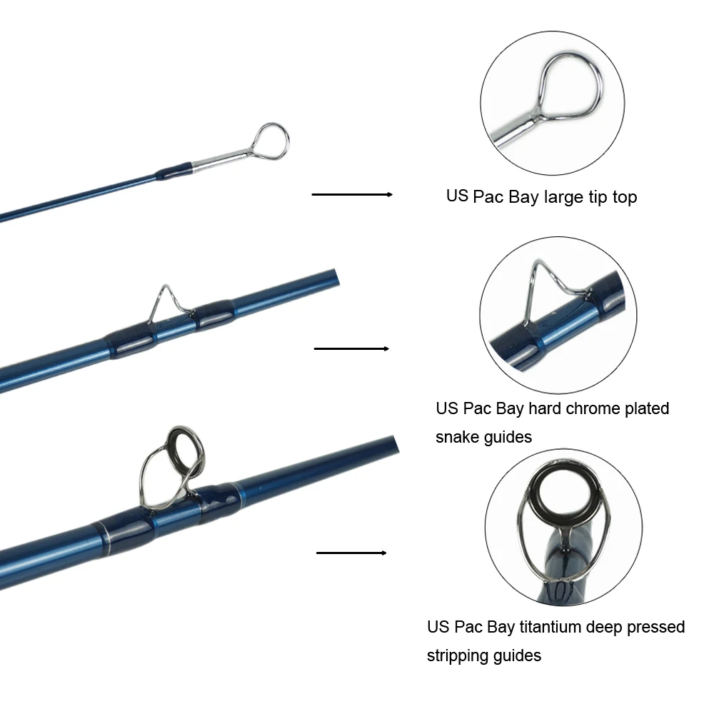 Aventik-cañas de pescar IM10 para agua salada, accesorio de pesca con mosca, de acción rápida, ligera, componentes de Pac Bay, Steelhead, Salmon, 9 pies, LW7-14 - imagen 4
