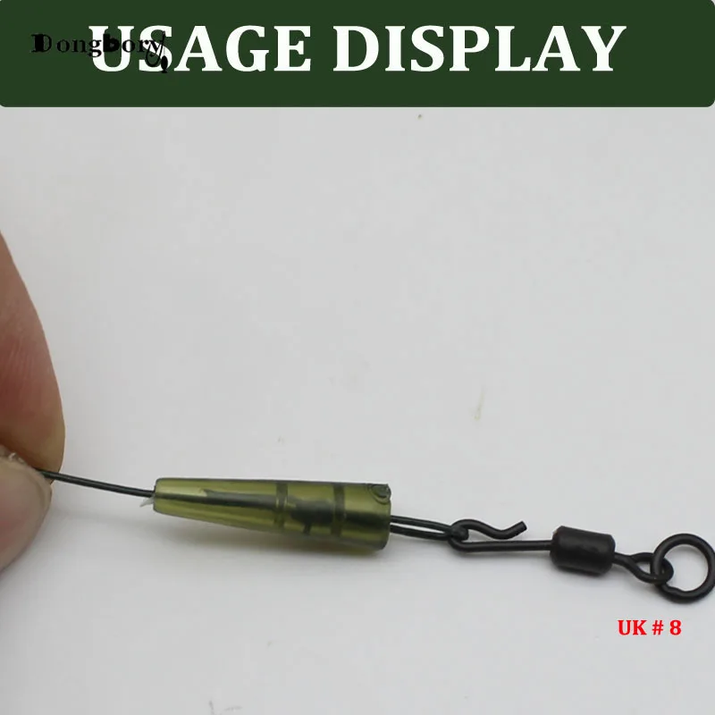 Mini mangas antienredos para pesca de carpa, gancho de goma verde, funda de gancho de cambio rápido para pesca de carpa, 20 Uds. - imagen 5