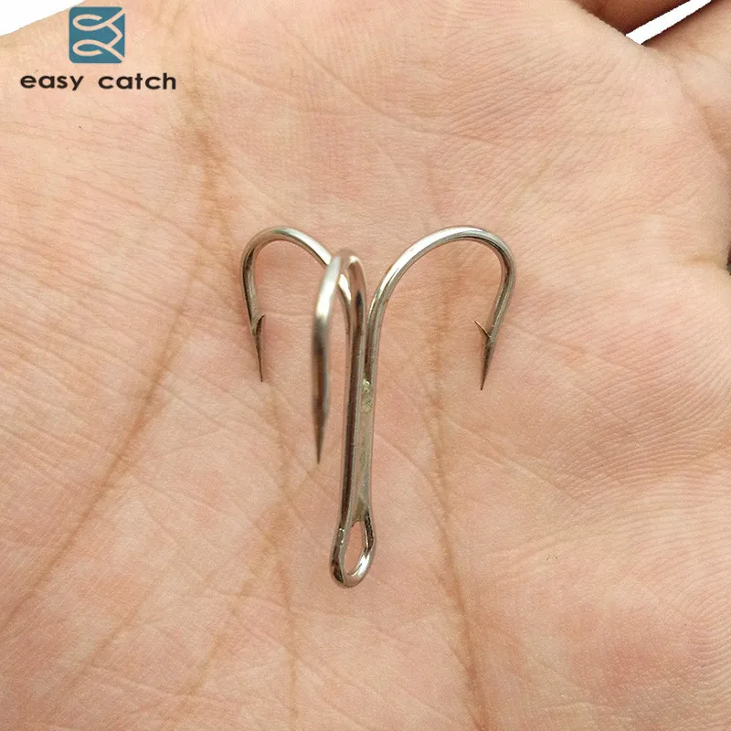 Easy Catch-anzuelos de pesca 100, anzuelos de pesca triples plateados, pequeños, redondos, doblados, anzuelos duros de tamaño 1 4 6 8 10 12 14, 35647 unidades - imagen 5
