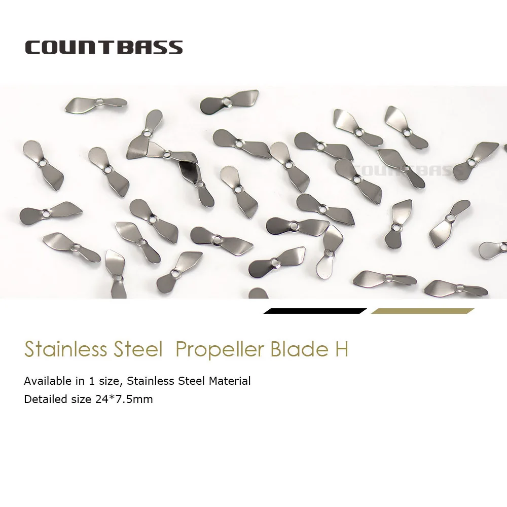 Countbass 50 Uds. Cuchillas de utilería de acero inoxidable, hoja de hélice, señuelos de pesca duros Topwater DIY, Popper, plantillas de natación - imagen 2