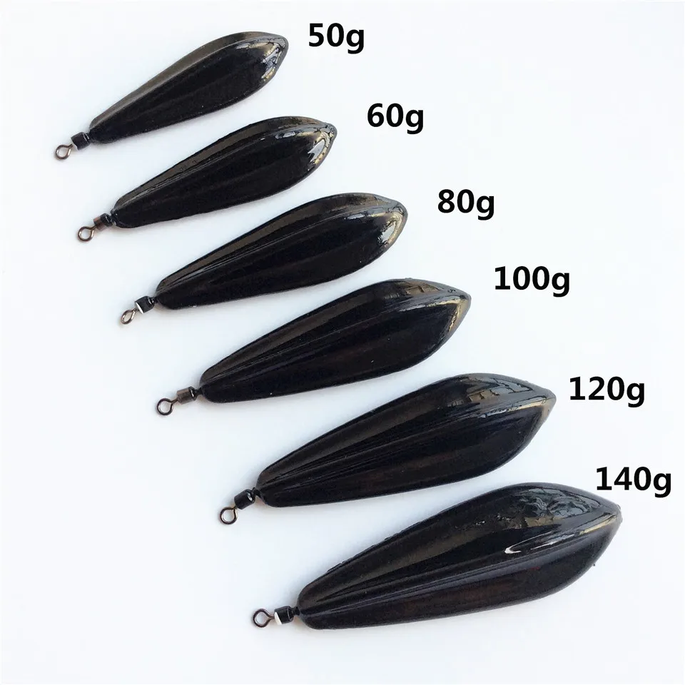 Swolfy-PESAS de plomo para pesca, accesorios de plomo, tamaño 50g/60g/80g/100g/120g/140g, 360 grados, lote de 4 unidades - imagen 2