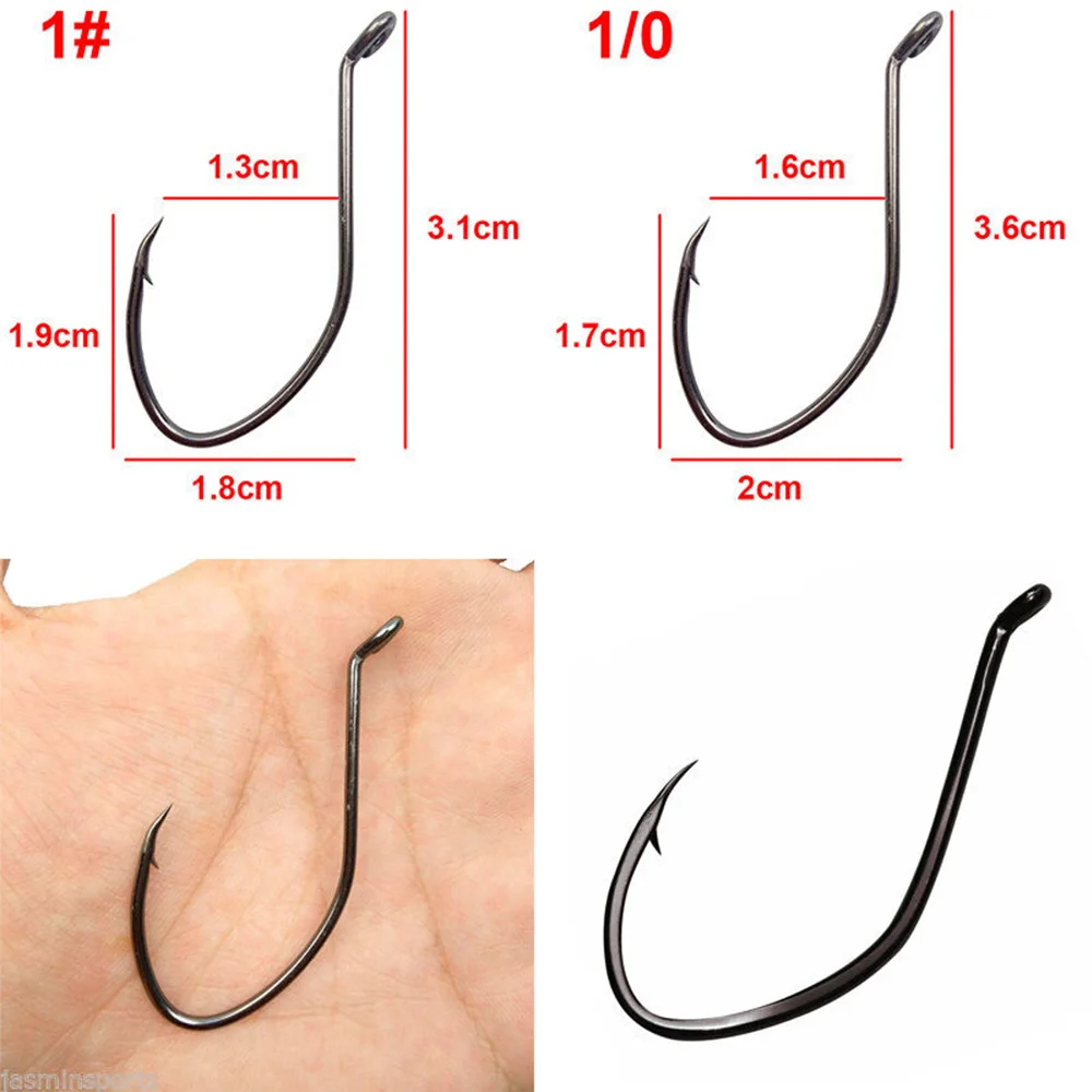 Hyaena-anzuelo deportivo afilado para pesca, accesorio de acero al carbono, color negro, 180 unids/lote/caja - imagen 5