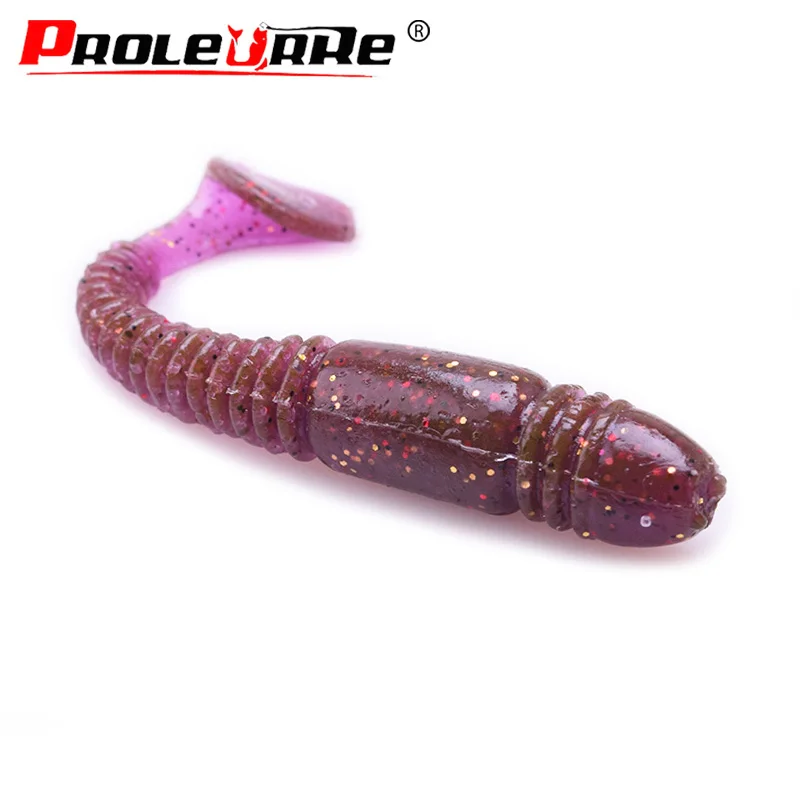 Señuelo suave de 7,5 cm y 3,2g, anzuelo con olor a Camarón, contiene sal, silicona, gusano en espiral, aparejos de pesca de lubina, 5 unidades por lote - imagen 5