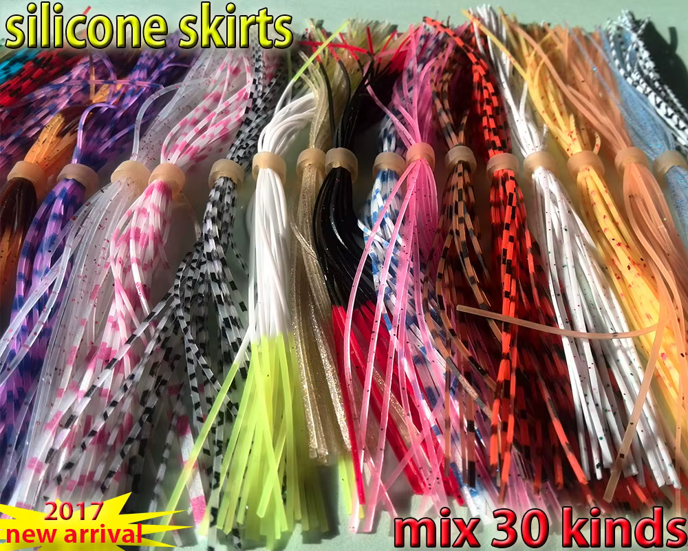 Faldas silicona colores mezclados – Señuelo giratorio lubina - imagen 2