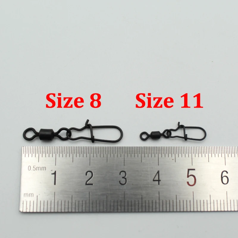 Eslabones giratorios de cambio rápido para pesca de carpa, accesorio de aparejos terminales, color negro mate, 20 unidades - imagen 3
