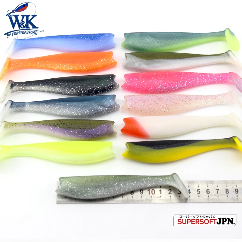 Señuelo de pesca suave con cola de paleta, cebo de pesca de Lucio de 5,5 pulgadas, sábalo de 14 cm, Vinilo Suave colorido para agua salada, 3 unidades por lote - imagen 2