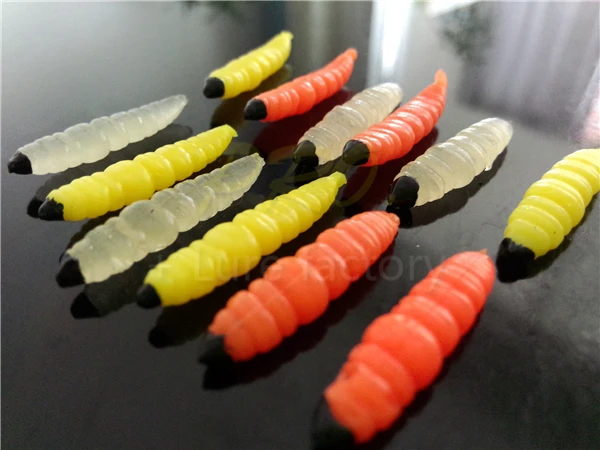3 cm 100 Uds. Por caja de cebos de pesca de gusano de pesca suave de alta calidad cebos artificiales grub isca pesca grub pequeños cebos wrom - imagen 5