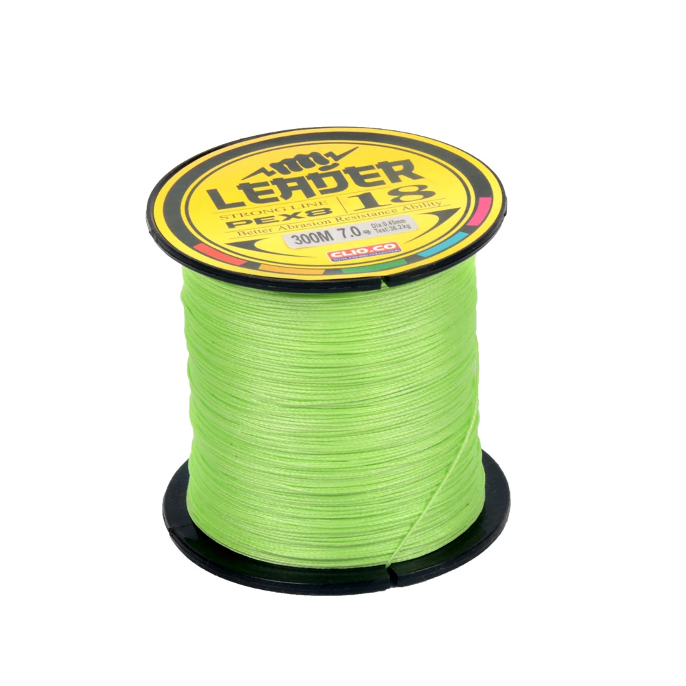 Línea de pesca con mosca trenzada, 300m, 8 soportes, alambre de pescado Multifilamen japonés, 10LB, 20LB, 30LB, 40LB, 50LB, 60LB, 70LB, pesca verde fluorescente - imagen 3