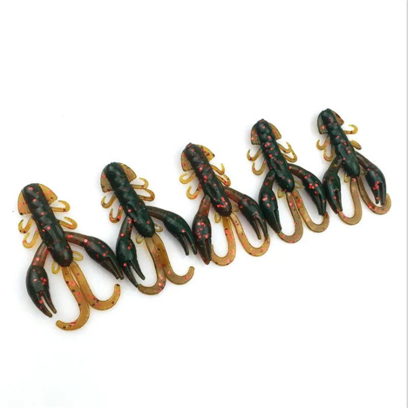 FISHINAPOT-cebos blandos Wobbler para pesca de camarón, cebos artificiales de silicona, 50mm y 2,1g, cebo de gusano suave para lubina, 5 unids/lote - imagen 5