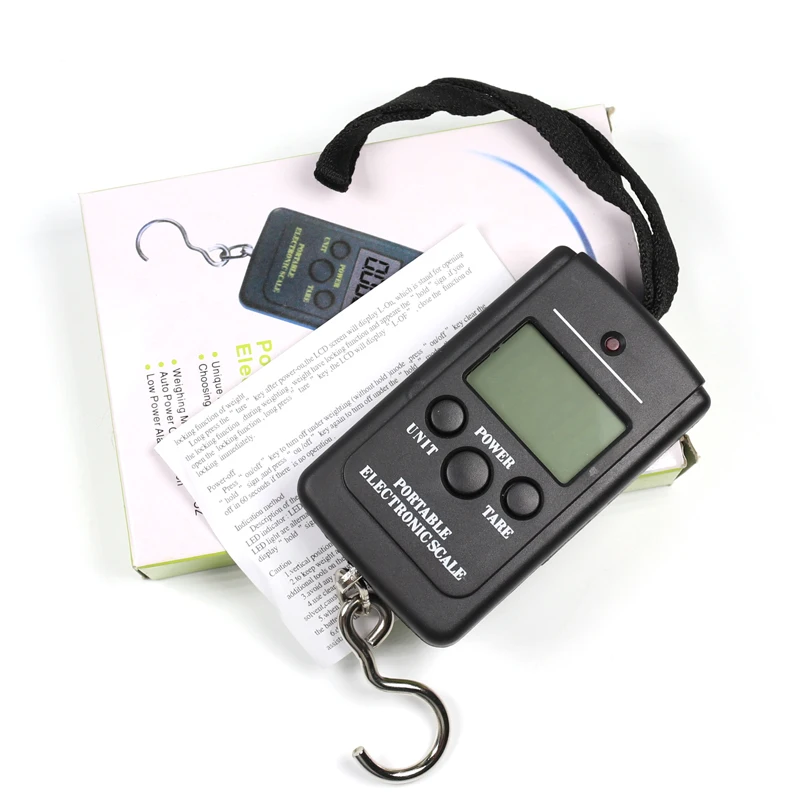 Báscula electrónica portátil para pesca de carpa, gancho de peso, herramientas de pesca digitales de bolsillo, 40KG - imagen 2