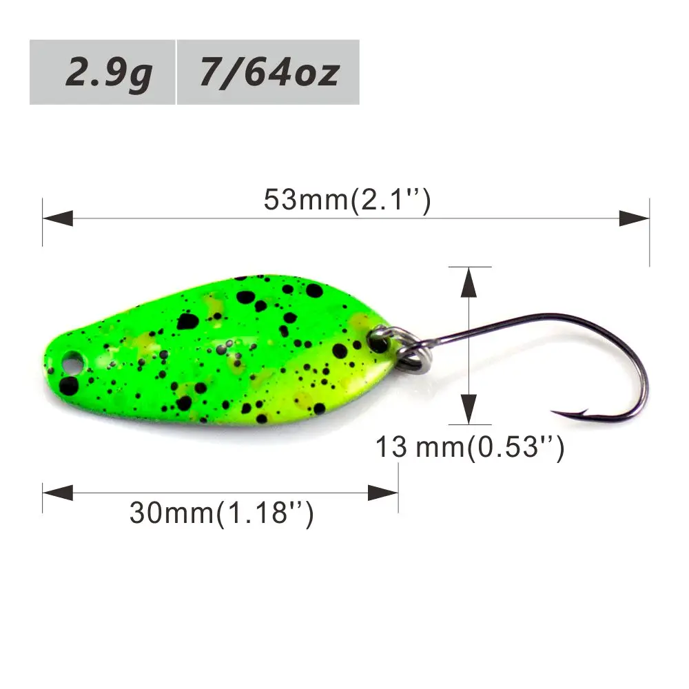 Cuchara de fundición Countbass 30x13,5mm, 2,9g 7/64oz con un solo anzuelo coreano, Señuelos de pesca de lubina, trucha y salmón, cebo para peces tipo tipo tipo - imagen 3