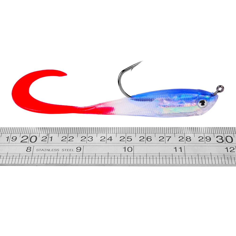 Señuelo de pesca de silicona con anzuelo, cebo Artificial de plomo, 5 piezas, 10cm, 14,7g, Swimbait - imagen 5
