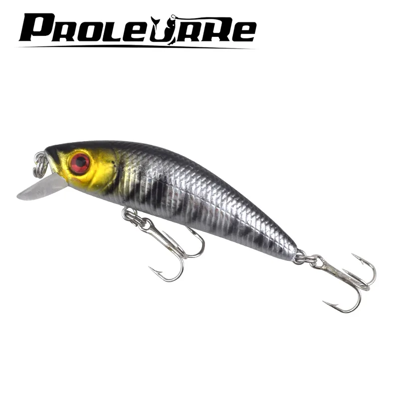 Proleurre-señuelo de pesca de pececillos, 1 piezas, 70mm, 8g, cebo duro de plástico Artificial, peche, ojos 3D, Crankbait, Wobblers, aparejos de pesca - imagen 3