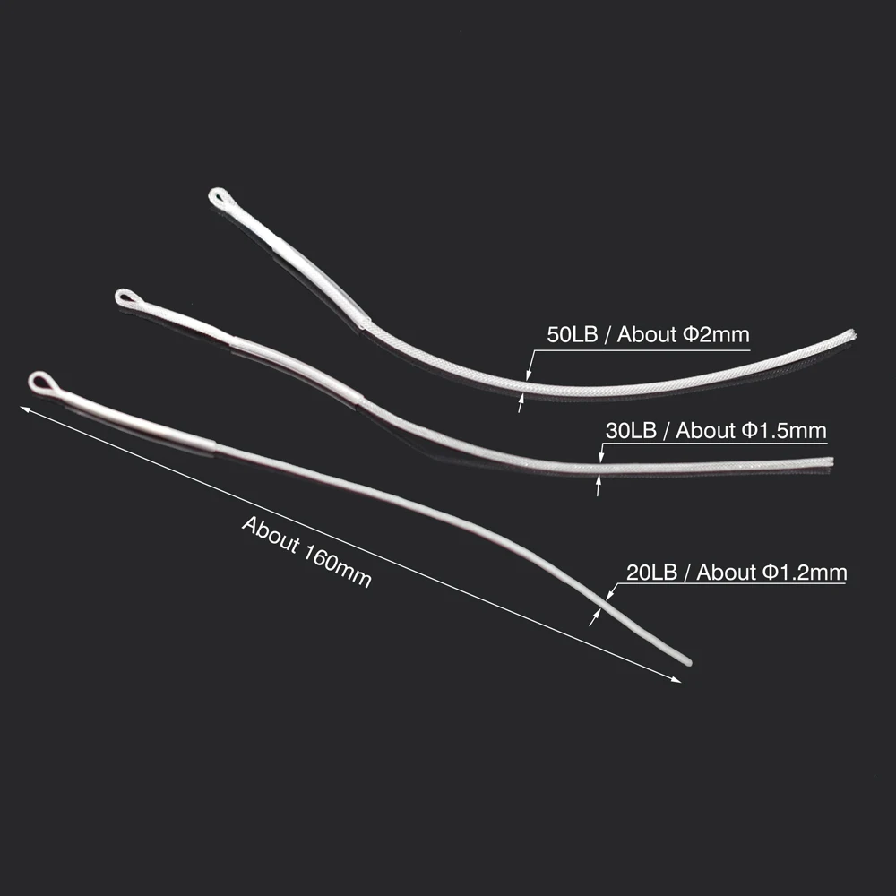 MNFT 12 Uds conector de bucle de sedal de pesca con mosca de alta resistencia 20LB/30LB/50LB bucles de líder trenzados de nailon para sedal de mosca - imagen 2