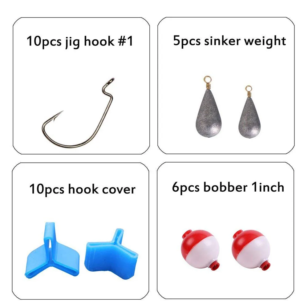 JSM-Kit de Señuelos de Pesca, 200 unids/lote, cebos que incluyen Crankbaits Spinnerbaits, ganchos de plantilla de gusanos de plástico, señuelos giratorios de pesca - imagen 4