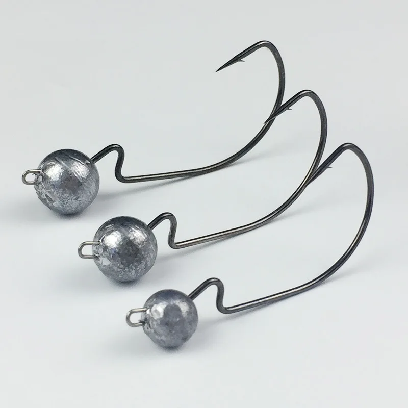 Anzuelo de pesca Mustad Jig Head Sharp Color Original 3,8/5,7g/7,5/10,5g anzuelo con manivela de gusano lote 3 piezas - imagen 3