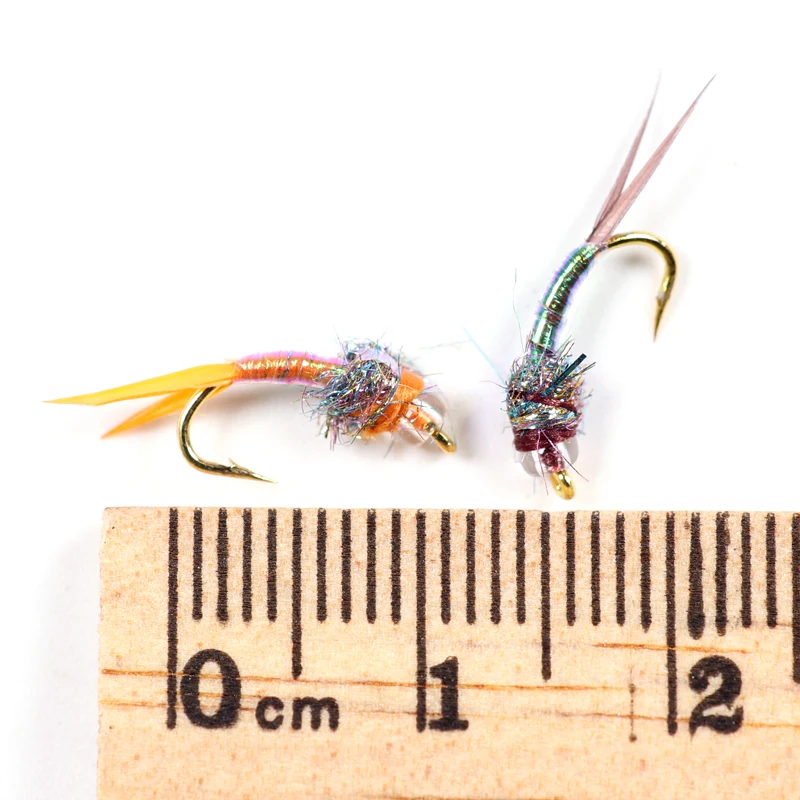 Bimoo-señuelo de pesca con mosca, accesorio de pesca de trucha, enmalle azul, moscas de agua dulce, cabeza de cuentas, ninfa, mosca Stonefly, 12 Uds., n. ° 16 - imagen 3