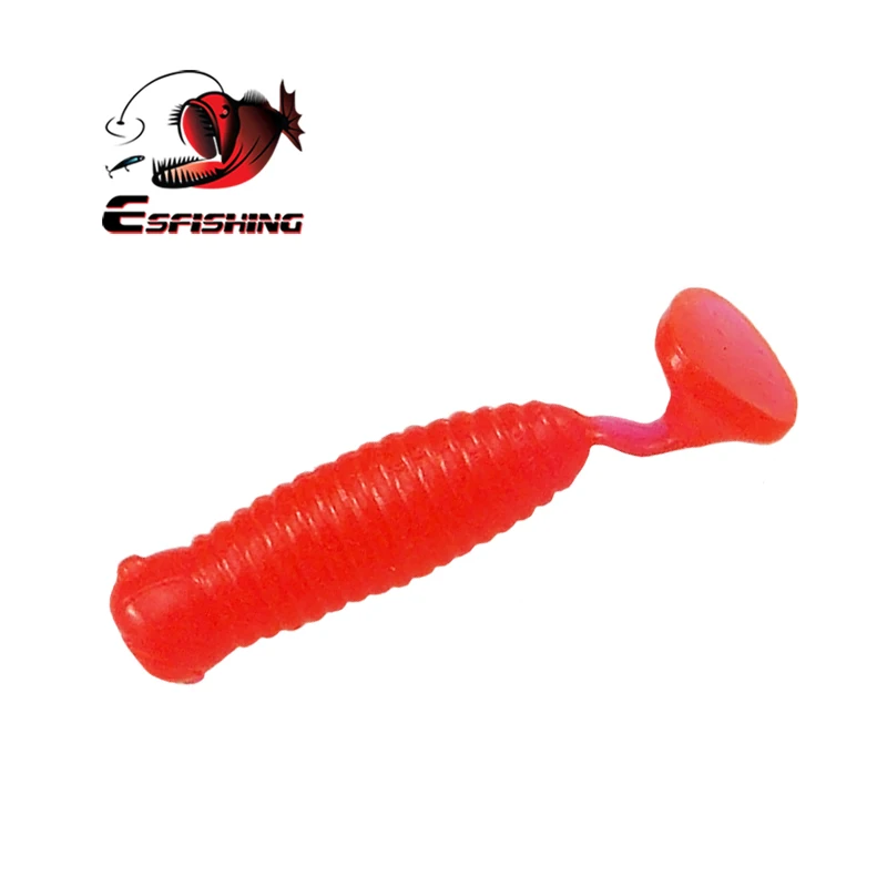ESFISHING-señuelo de Pesca suave I Grub 45mm, aparejos de Pesca para trucha, lubina, Lucio, cebos de plástico artificiales Isca - imagen 3