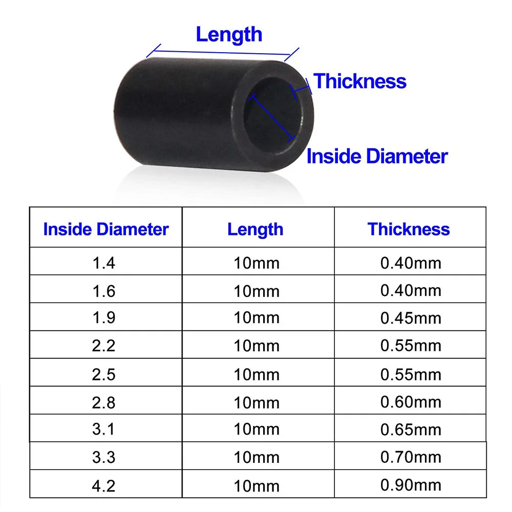Manguitos de engarce de un solo barril, tubo de cobre redondo, aparejos de aparejo de línea de pesca, conector, color negro mate, 200 piezas - imagen 2