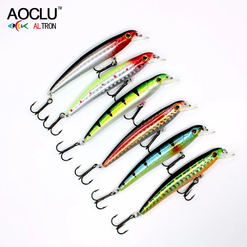 AOCLU-señuelo de manivela Wobbler con aguja que se hunde, anzuelos VMC para barco de roca de playa, trucha de lubina, pesca costera, 70mm, 4,7g - imagen 5