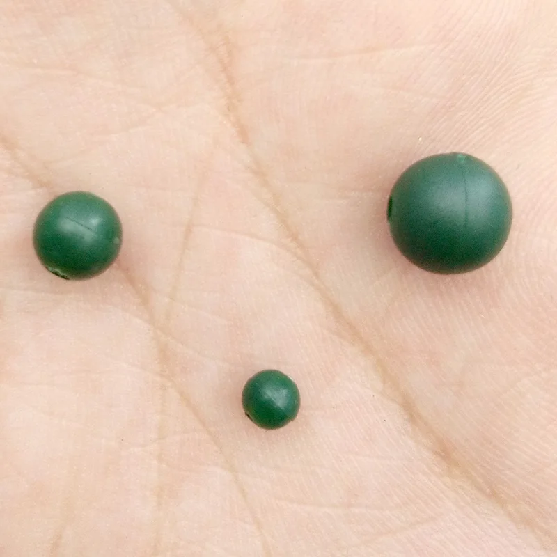 Shaddock-Cuentas blandas para pesca de carpa, aparejos de pesca de carpa, plástico térmico, goma, gris oscuro, flotantes, redondas, 50 Uds. - imagen 2