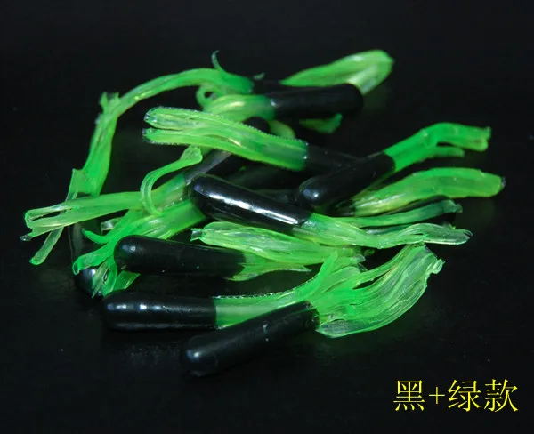 100 Uds 5cm material de silicona suave smash mosca señuelo cebos tubo suave señuelos con falda tubo suave señuelo pesca en agua - imagen 4