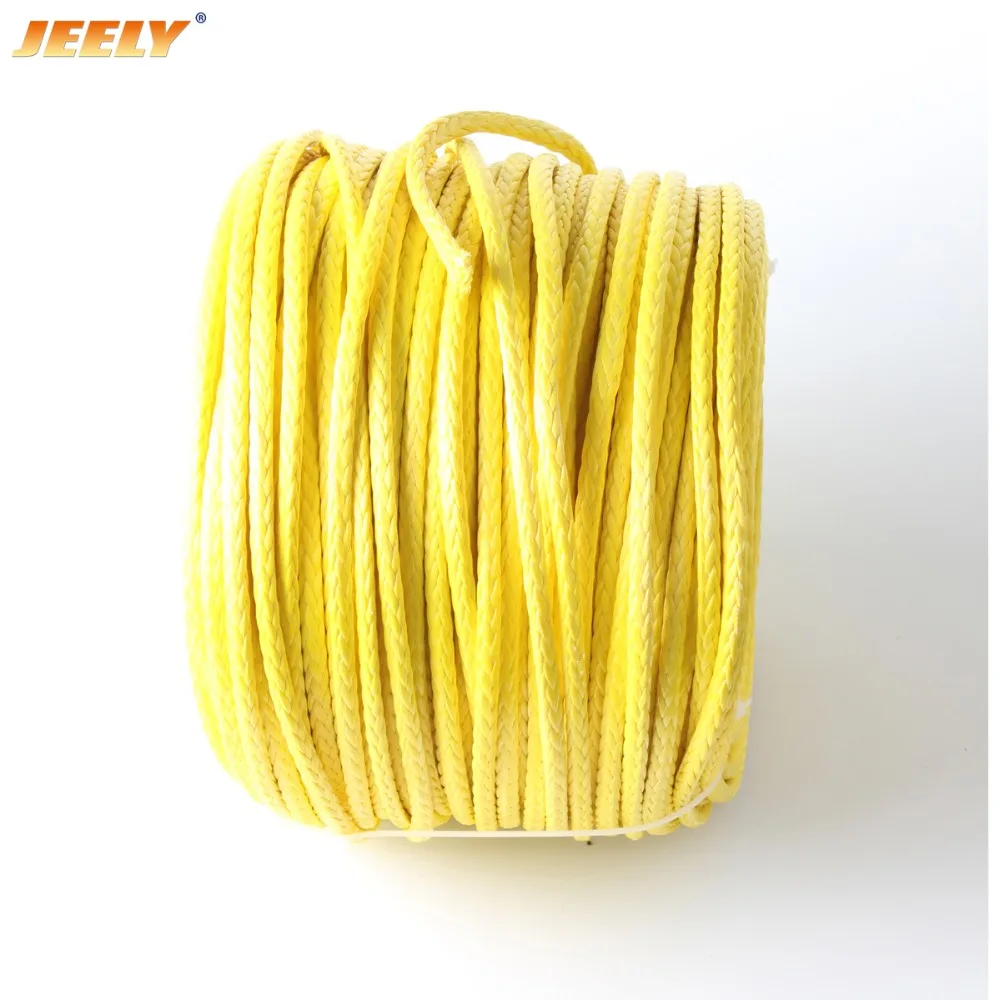 JEELY cuerda trenzada de fibra hueca UHMWPE, línea de cabrestante, 5MM, 10m, 4WD, 4x4, ATV, UTV, barco, todoterreno