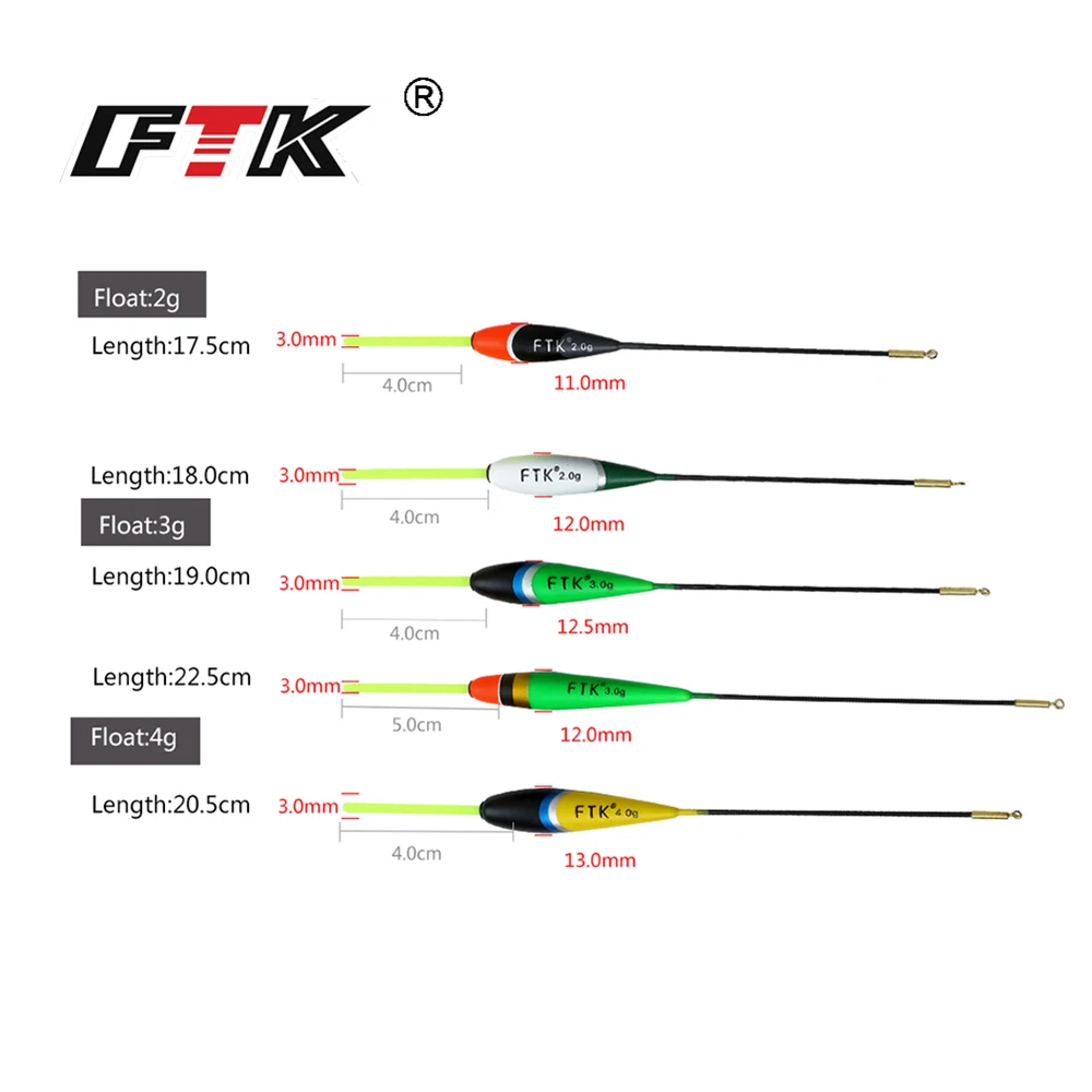 5 uds 2g 3g 4g flotador de abeto Barguzinsky longitud 17,5 cm-22, 5 cm flotador de pesca boya Vertical flotador aparejos de pesca para pesca de carpa - imagen 2