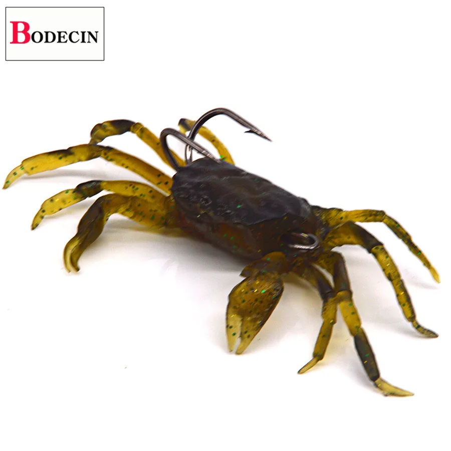 1PCS Silicone Mold Winter Fishing Bait Jig Crab Soft Artificial Lures 3D Simulation Multicolour For Fish With Hooks Sea Lures (2)
