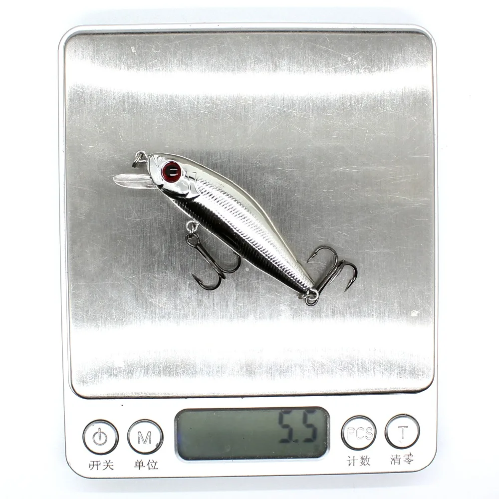 AOCLU-Cebo duro Jerkbait Wobbler, señuelo de manivela Minnow, barco de todas las clases, pesca en tierra, gancho VMC, calidad japonesa, 55mm, 5,5g - imagen 5