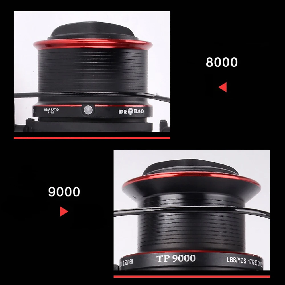 Carretes de pesca de bolas de Metal, 12 + 2 rodamientos, carrete de pesca 4,6 giratorio: 1 con ruedas YF8000 + YF9000 - imagen 5