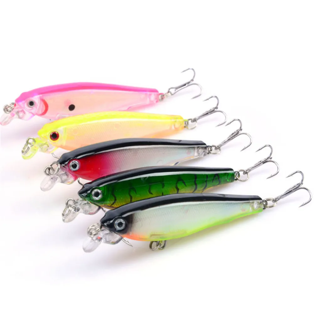 Señuelos de Pesca láser Minnow, 8cm, 7,5g, ojos 3D, Crankbait Wobblers, cebos duros de plástico artificial, aparejos de pesca, 1 ud.