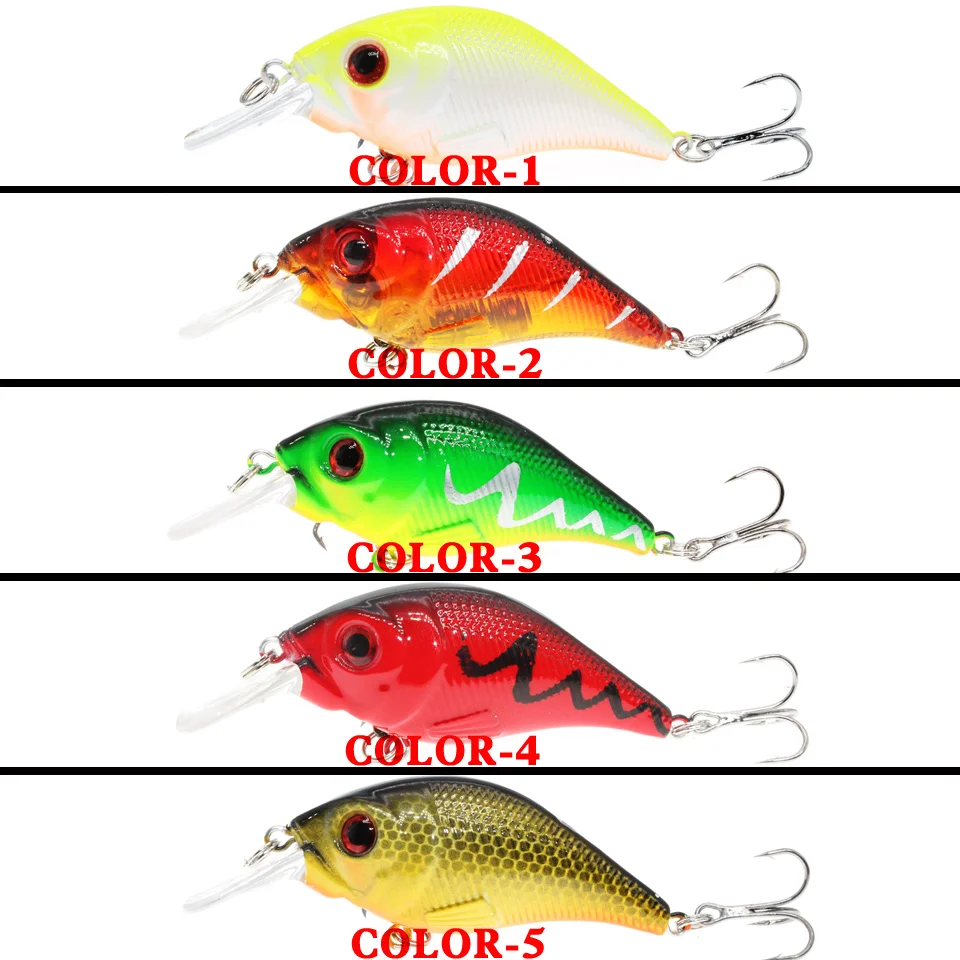 Señuelo de pesca con ojos 3D, anzuelos triples, aparejos de pesca Crankbait, 5 colores, buena calidad, venta al por mayor, 8cm/11G, 1 ud. - imagen 4