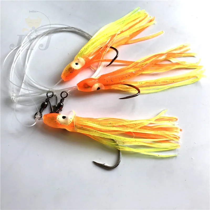 6 packs 3 colors Sabiki Hook Top Quality Fishing Lure Soft octopus Lure fishing tackle Soft Bait - imagen 2