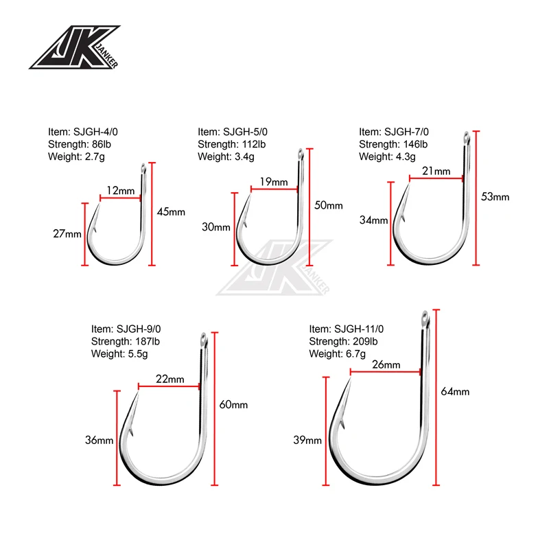 Anzuelos JK 4X – Acero japonés para slow jigging de altura - imagen 3