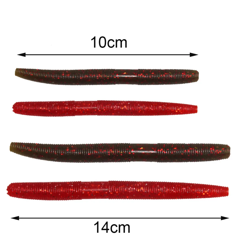 EASY CATCH-cebos artificiales para pesca, cebos blandos para gusanos de tierra de gran tamaño, 10cm, 14cm, 5 unids/bolsa - imagen 2