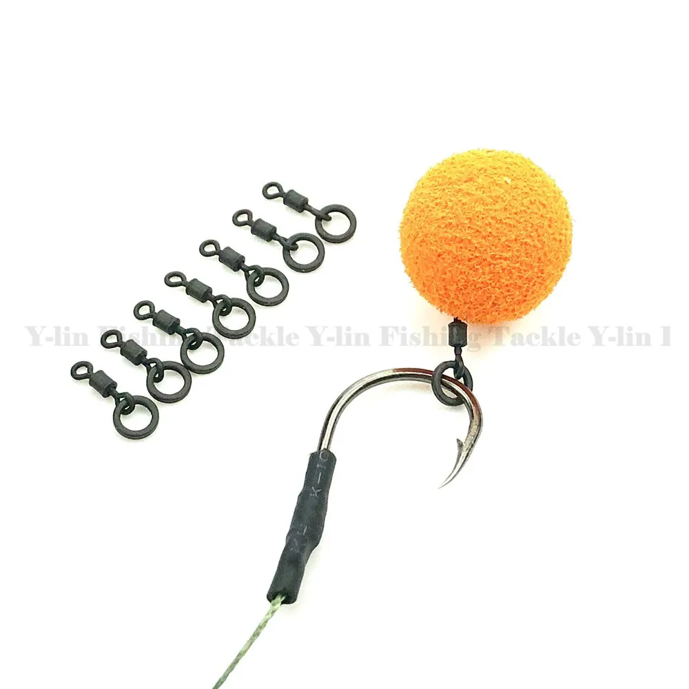 Anzuelo de pesca de carpa UK20 #, accesorio de calidad de marca, Micro eslabones a presión, lazos de enlace, cambio rápido, con anillo - imagen 5