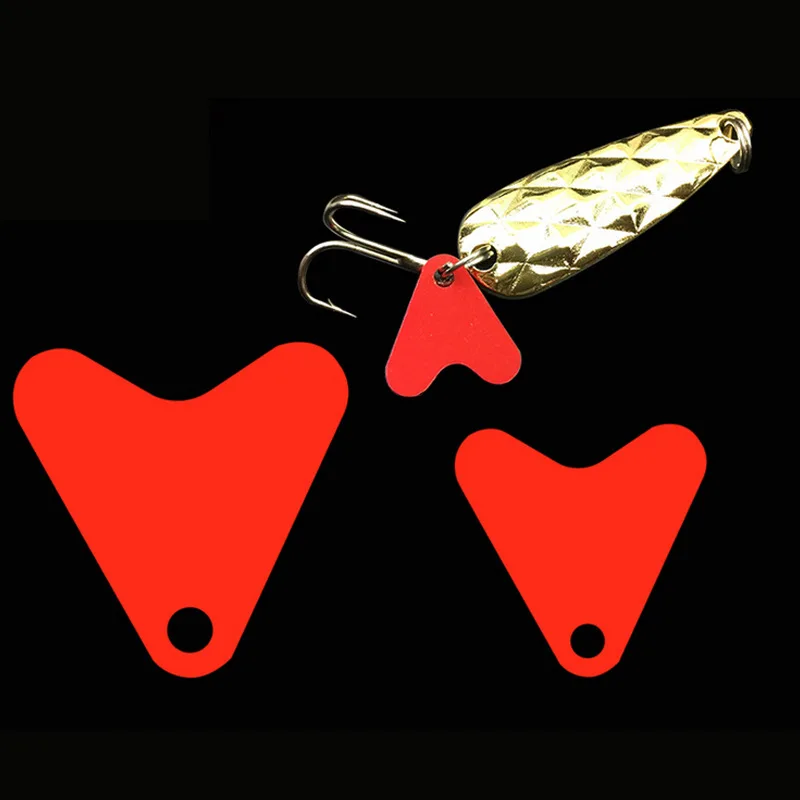 100 unids/lote de plástico con forma de corazón rojo, accesorio de lentejuelas de 21mm y 16mm para cebo, cuchara, gancho de señuelo de pesca - imagen 3