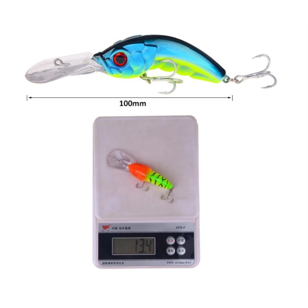Señuelo de pesca de pececillos láser, cebo duro Artificial flotante, Wobblers de ojo 3D, aparejos de pesca de lubina, Crankbait, 10cm, 13,4g, 1 unids/lote - imagen 4