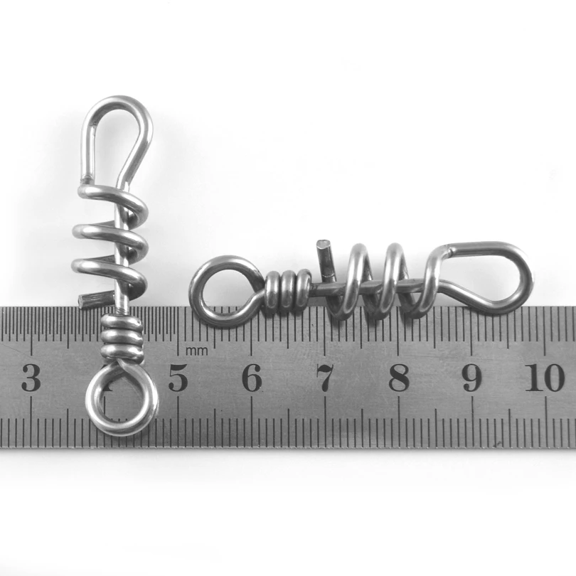 MNFT-Sacacorchos de pesca de alta resistencia, señuelos giratorios de Pesca, Señuelos de plomo, Clip de señuelo, conector giratorio de Pin conveniente rápido, 4,7 cm, 5 uds. - imagen 3