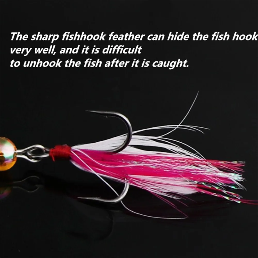 FISHINAPOT-anzuelos giratorios de Metal, 1 unidad, 7g/10g, cuchara giratoria de Metal, lentejuelas, cebo duro, plantilla, Señuelos de Pesca, bagre, lubina, aparejos de pesca - imagen 5