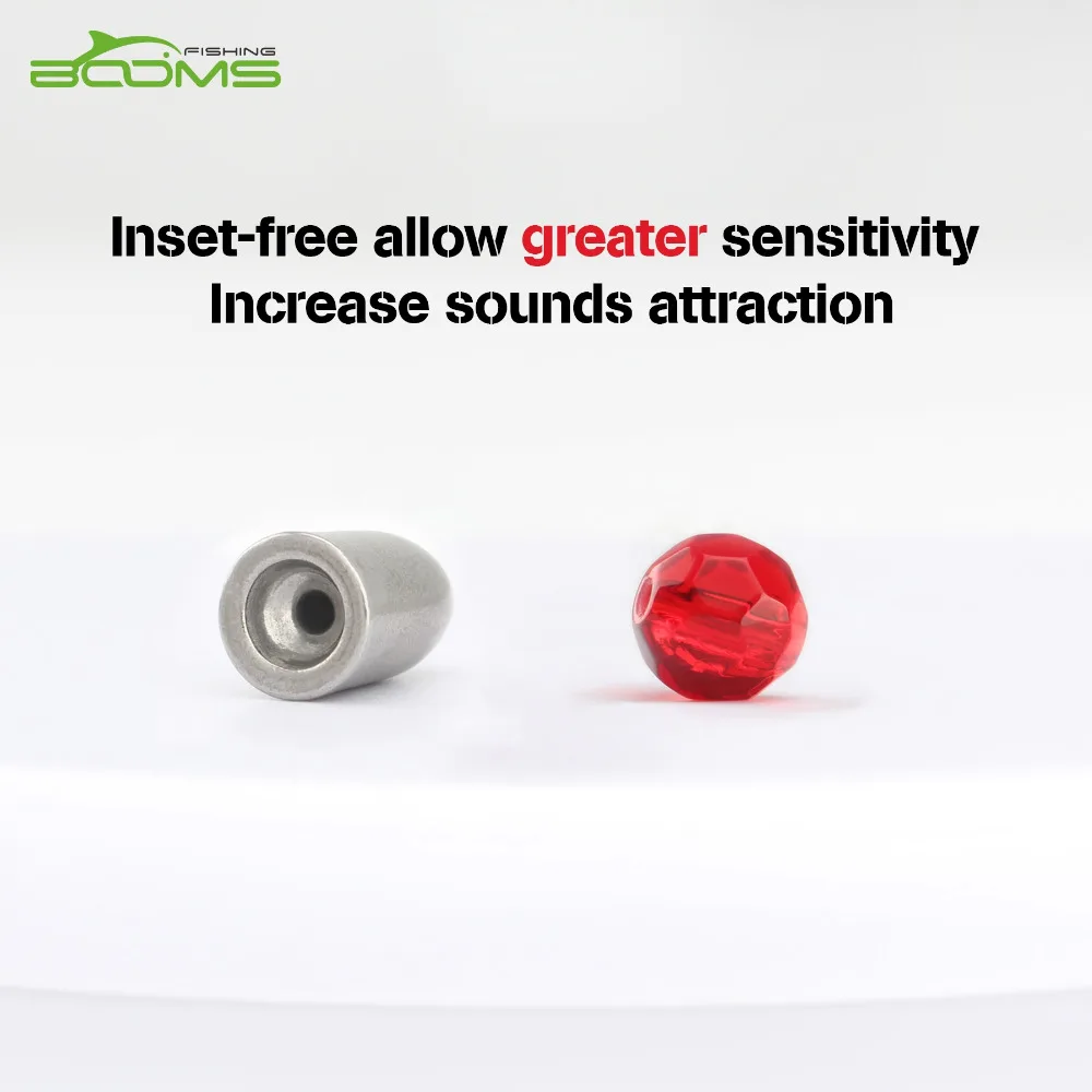 Booms Fishing bala de tungsteno con cuentas de vidrio, almacenamiento en estuche pequeño, uso en aparejo de Texas y aparejo de Carolina - imagen 3