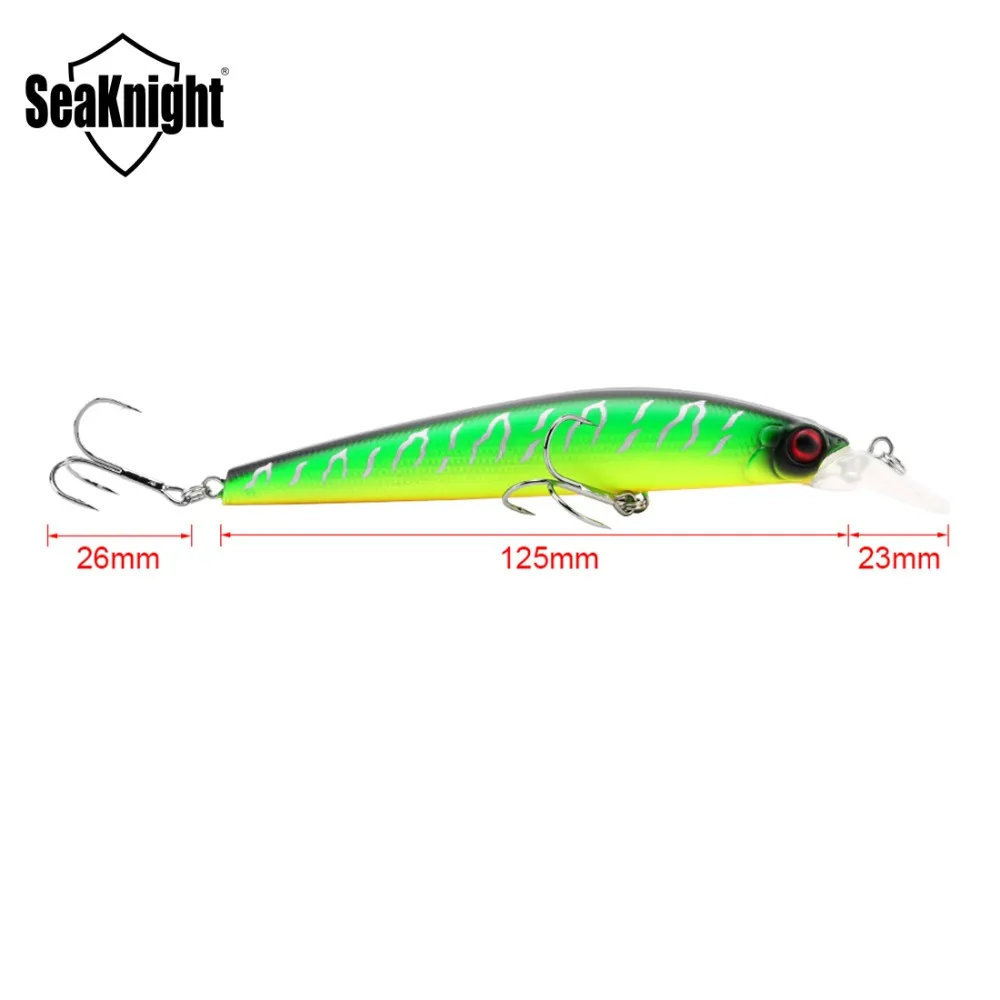 SeaKnight SK023 Minnow 22,5g 125mm 0-1,5 M flotante 1 pieza cebo duro señuelo de pesca ojos 3D señuelo Mionow pesca de agua dulce y salada - imagen 4