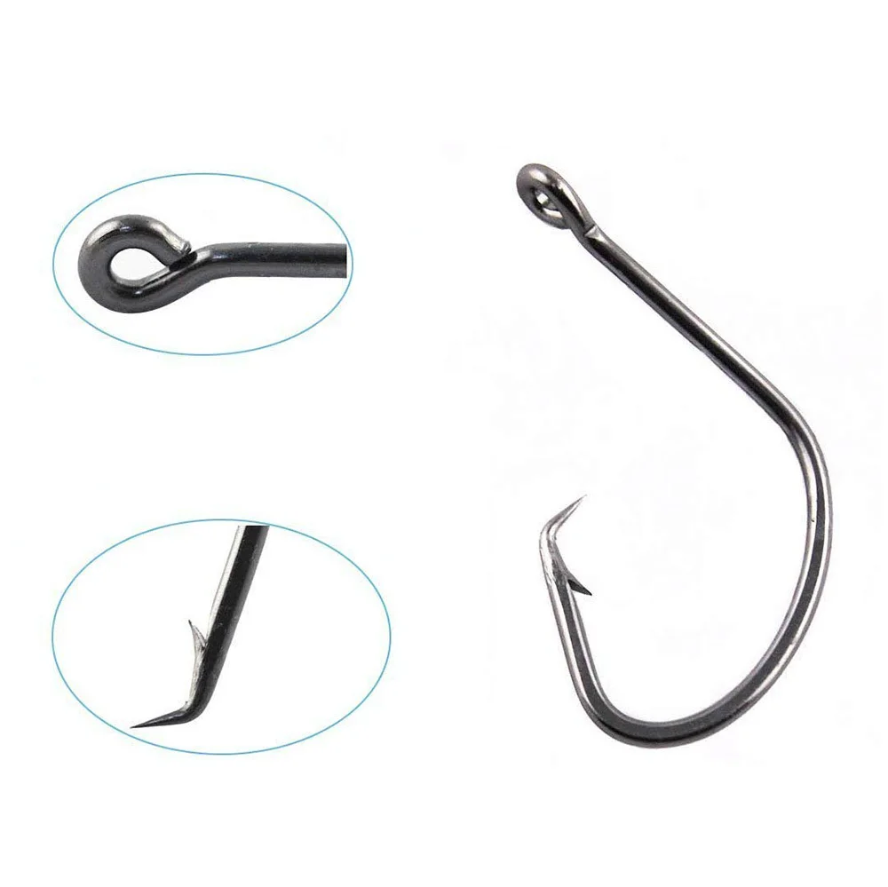 Hyaena 150 unids/lote anzuelos circulares deportivos de espacio ancho acero alto en carbono pulpo Offset aparejos de pesca de agua salada anzuelo - imagen 2