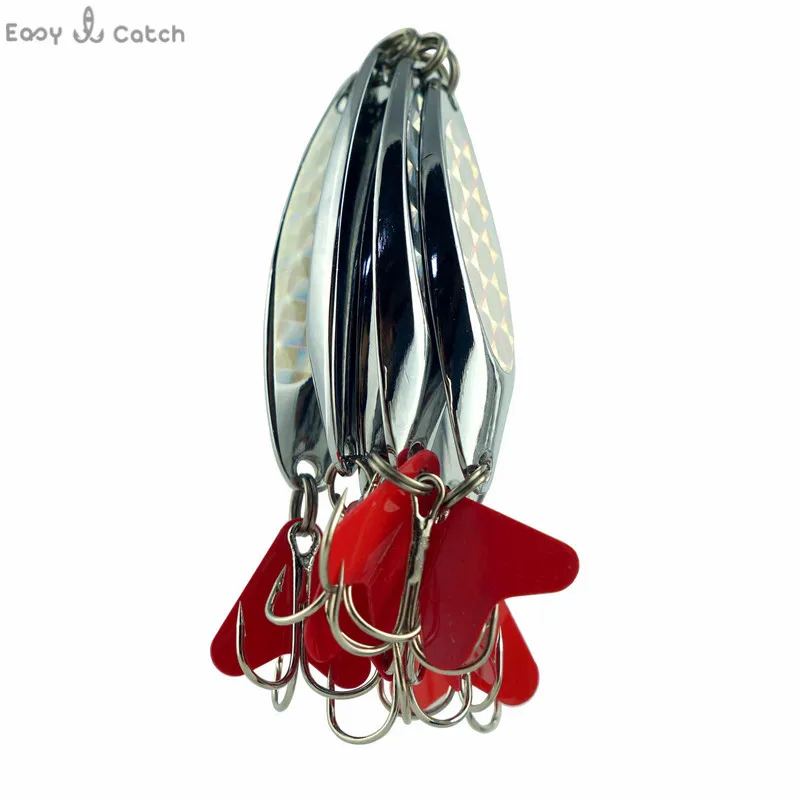 Señuelos de Pesca de cuchara de Metal duro, cebo giratorio de alambre de pesca de agua dulce y salada, para curricán, Wobblers de pesca de plata de China, 10 Uds. - imagen 4