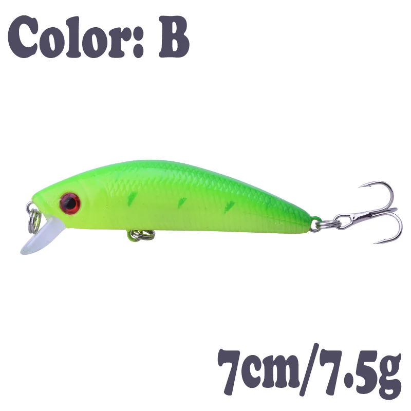 Señuelo de Pesca de pececillo láser, Wobbler flotante, 70mm, 7,5g, cebo duro ariticial, ojos 3D, cebos de plástico, Crankbait, Isca WD-20, 1 ud. - imagen 4