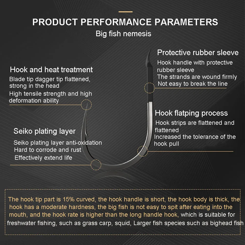 Anzuelos de pesca de aleación de tungsteno, accesorios de aparejos de pesca de carpa, alta calidad, 10 unidades por lote - imagen 3