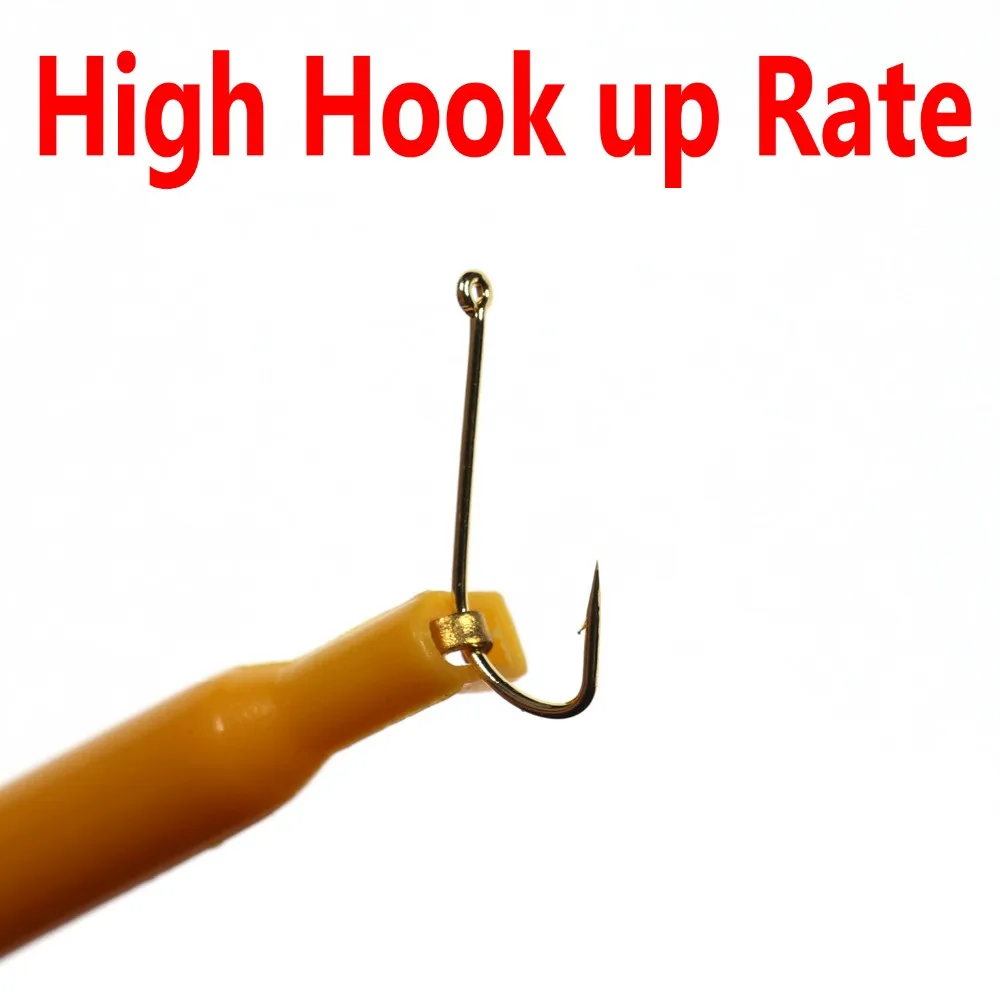 Bimoo-anzuelo de mosca seca de alambre fino, gancho de atado de moscas de Color rojo y dorado, punta afilada, para pesca con mosca pequeña, 20 unidades - imagen 2