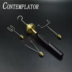 CONTEMPLATOR atado de moscas, 1 Juego de herramientas de doblaje de rodamiento, girador de rodamiento de bolas con 4 accesorios diferentes, aparejos de pesca con mosca