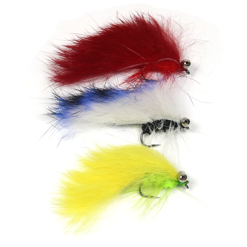 ICERIO 9PCS # 6 Dumb Bell Eye Zonker y Matuka Flies Streamers Señuelos de pesca con mosca para trucha - imagen 3